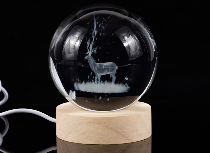 چراغ خواب مدل گوی کریستالی LED دار