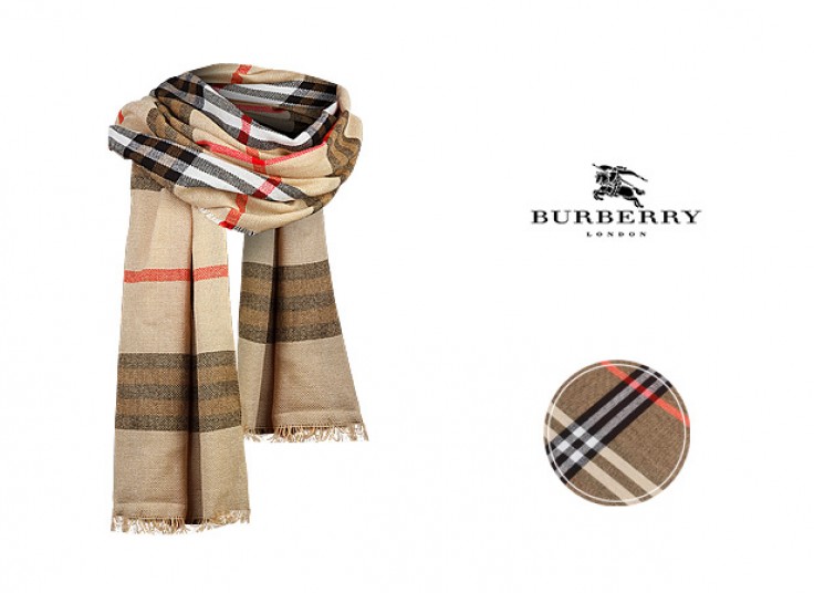 شال و روسری پشمی طرح Burberry