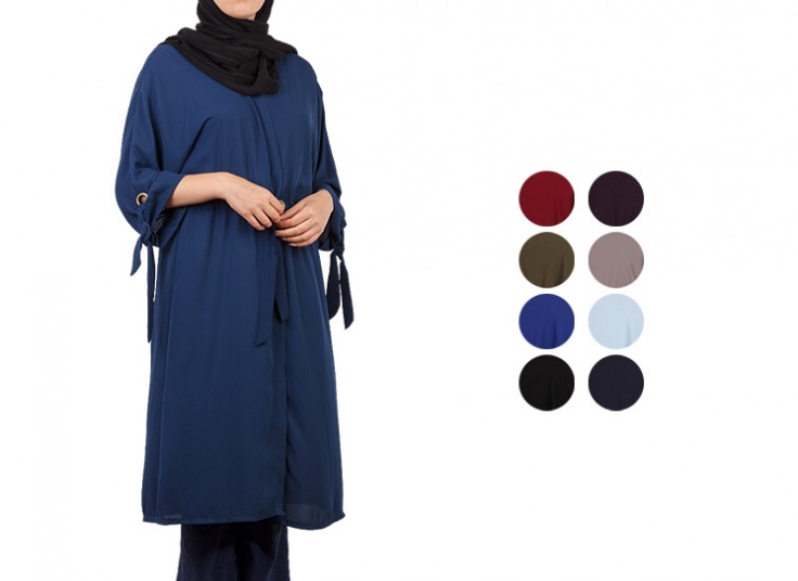 مانتو جلوباز حریر کرپ