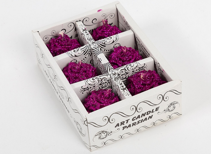 شمع گل رز 6 عددی