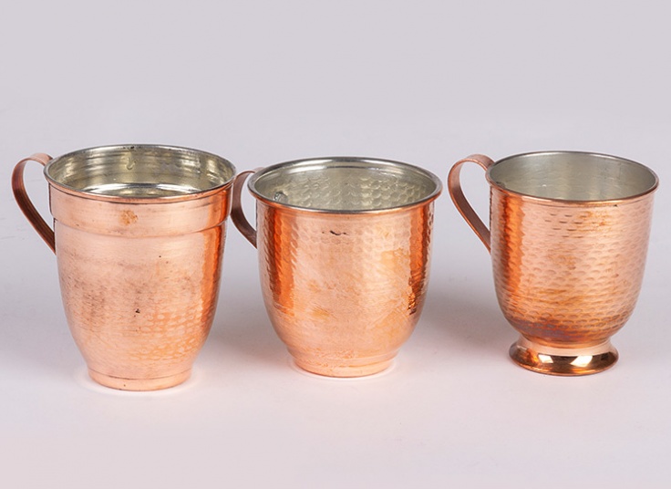 ظروف مسی چکش کاری شده