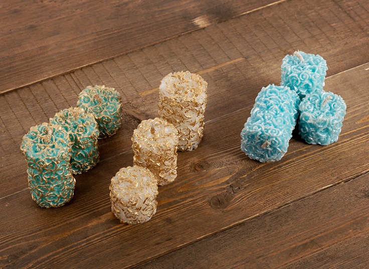 شمع استوانه ای گل رز