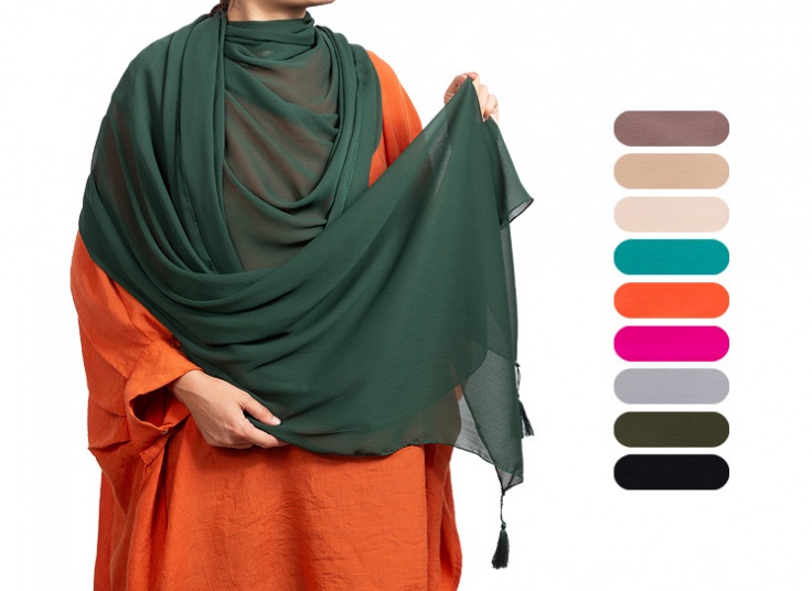 شال حریر ساده