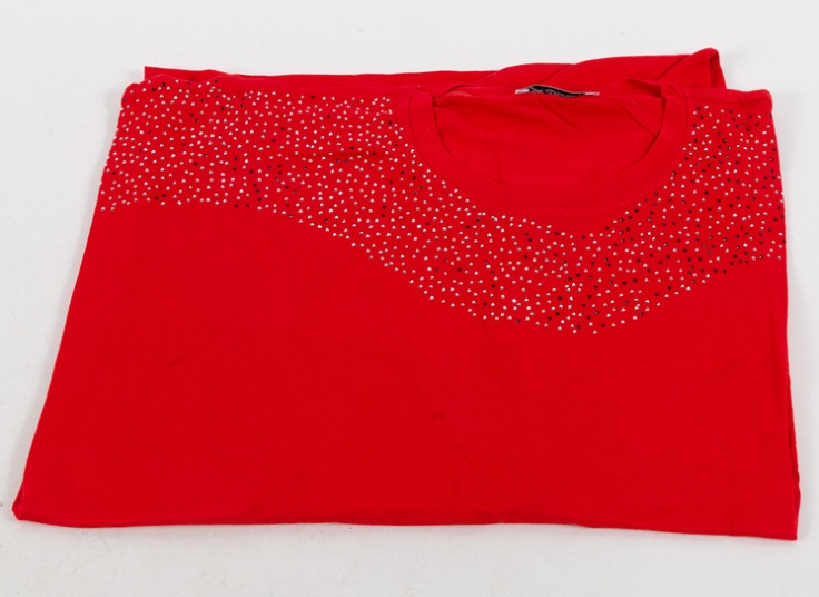 تیشرت سایز بزرگ زنانه نگین دار