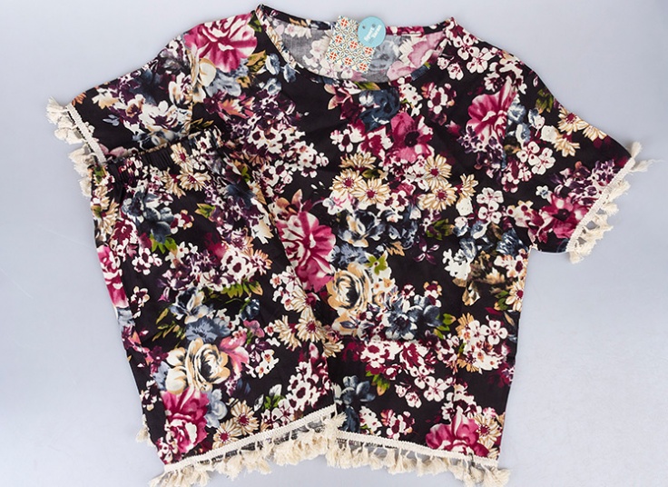 تیشرت و شلوارک نخی زنانه Tassel