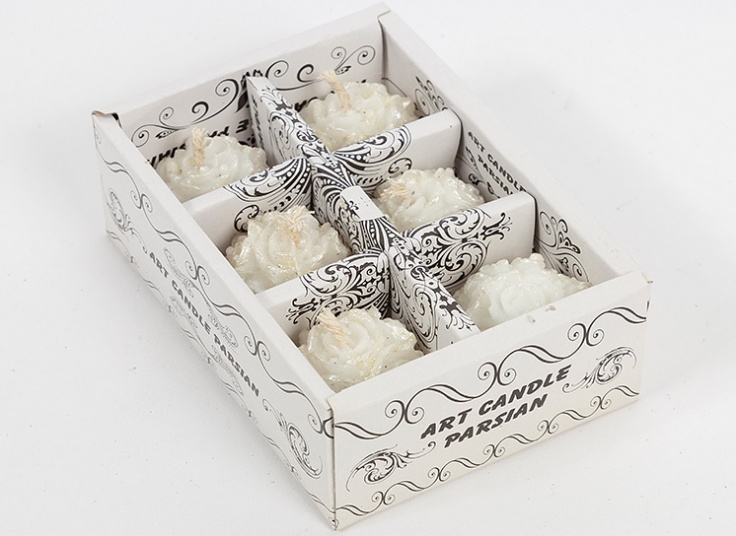 شمع گل رز 6 عددی