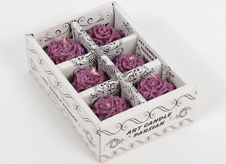 شمع گل رز 6 عددی