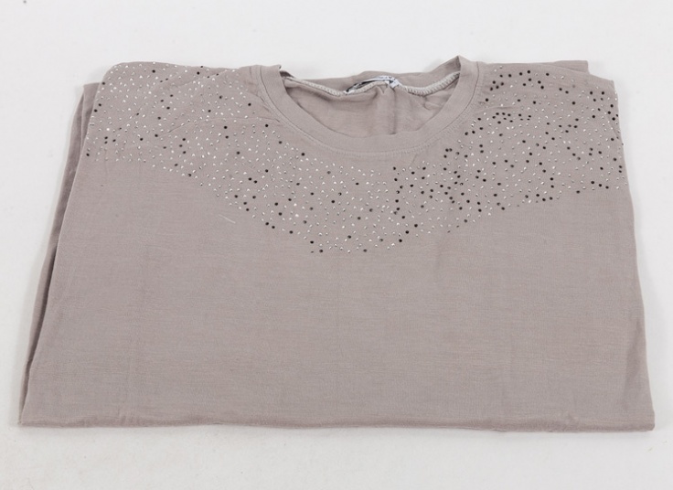 تیشرت سایز بزرگ زنانه نگین دار