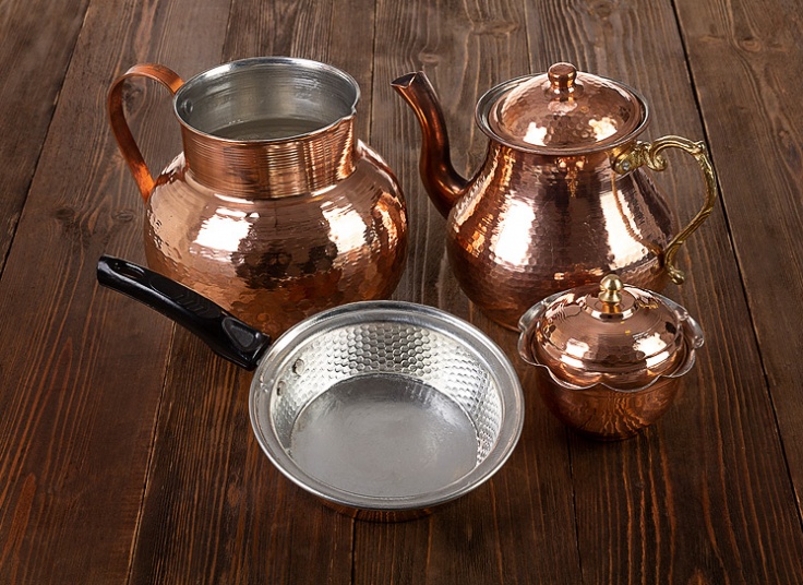 ظروف آشپزخانه مسی