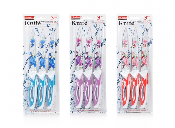 پکیج سه تکه چاقو آشپزخانه گلدار