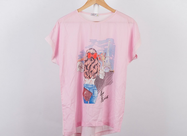 تیشرت طرحدار سایز بزرگ زنانه