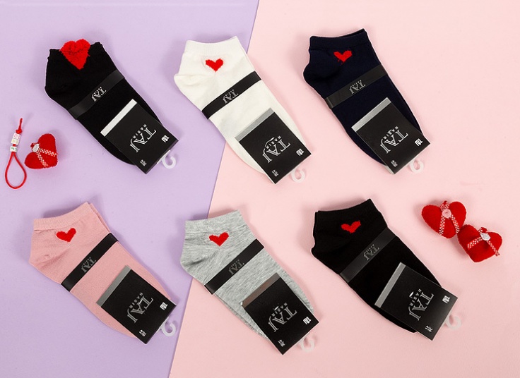 جوراب مچی زنانه طرح قلب TAJ