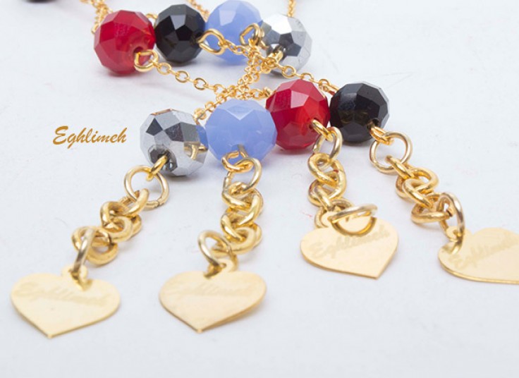 ست کریستال با زنجیر آب طلا eghlimeh