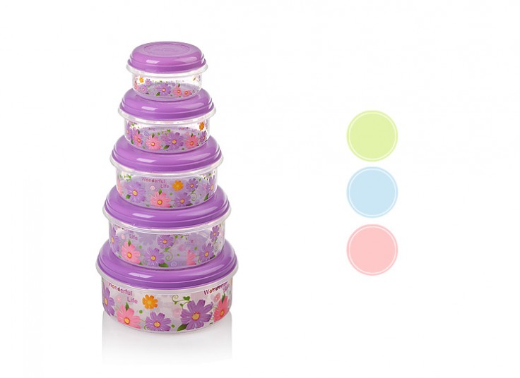 ظرف 5 تکه درب دار Rosy