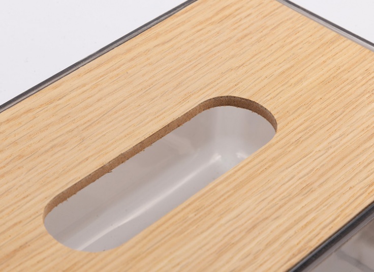 جادستمال کاغذی شفاف درب چوبی