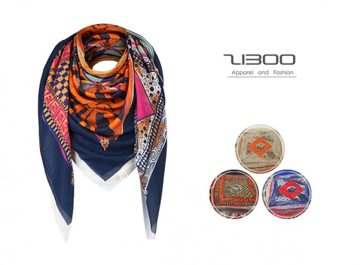 روسری ابریشم نخ طرح Fendi