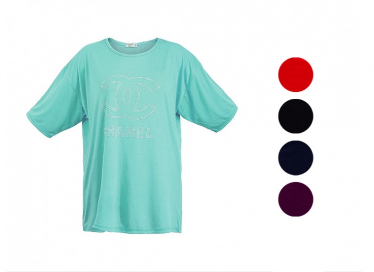 تیشرت زنانه سایز بزرگ طرح CHANEL