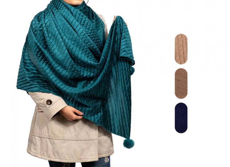 شال مخمل منگوله دار