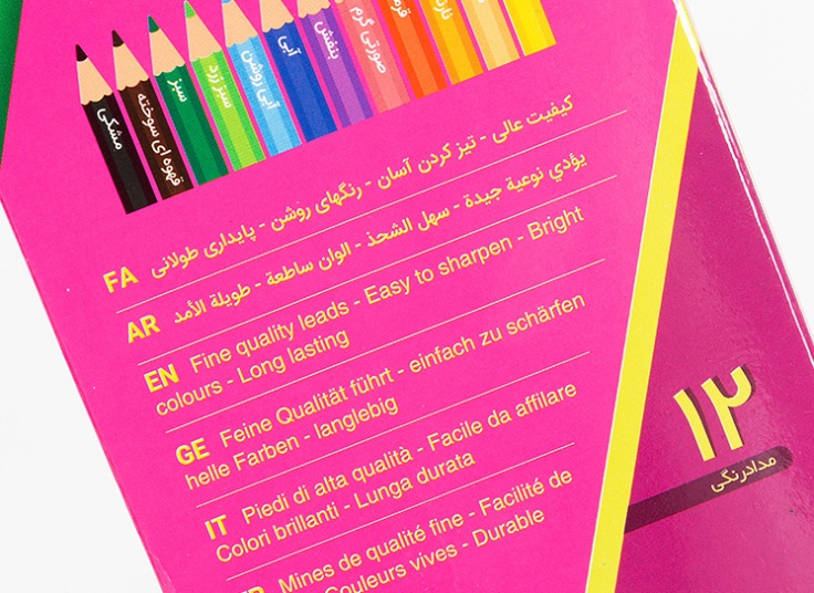 مداد رنگی 12 رنگ Looky