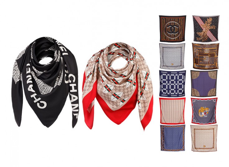 روسری ساتن ابریشم قواره دار Multi Brand