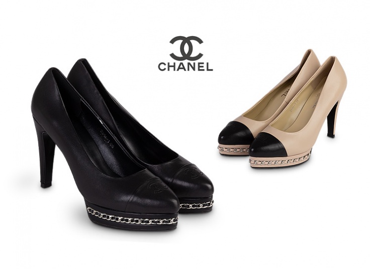 کفش پاشنه دار چرم طبیعی Chanel