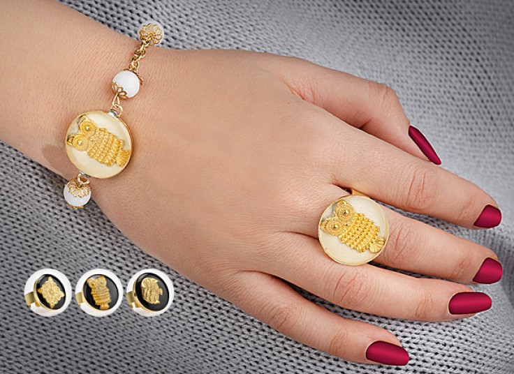 ست دستبند و انگشتر طرحدار