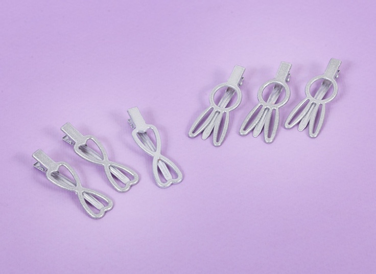 گیره مو زنانه نقره ای