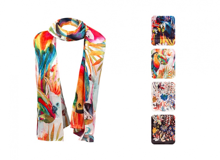 شال ساتن ابریشم دست دوز