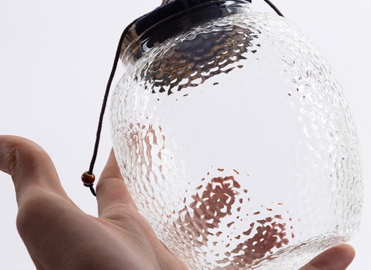 بانکه شیشه ای درب پارچه ای