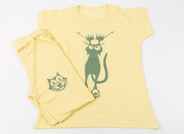 تیشرت شلوار زنانه طرح گربه