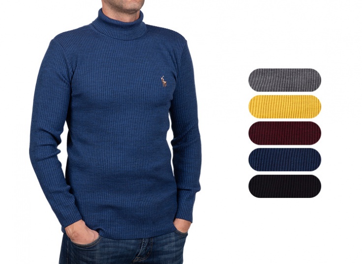 بلوز یقه اسکی بافت طرح POLO