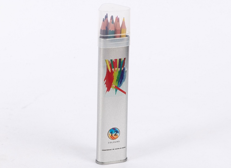 مداد رنگی 12 رنگ جعبه فلزی