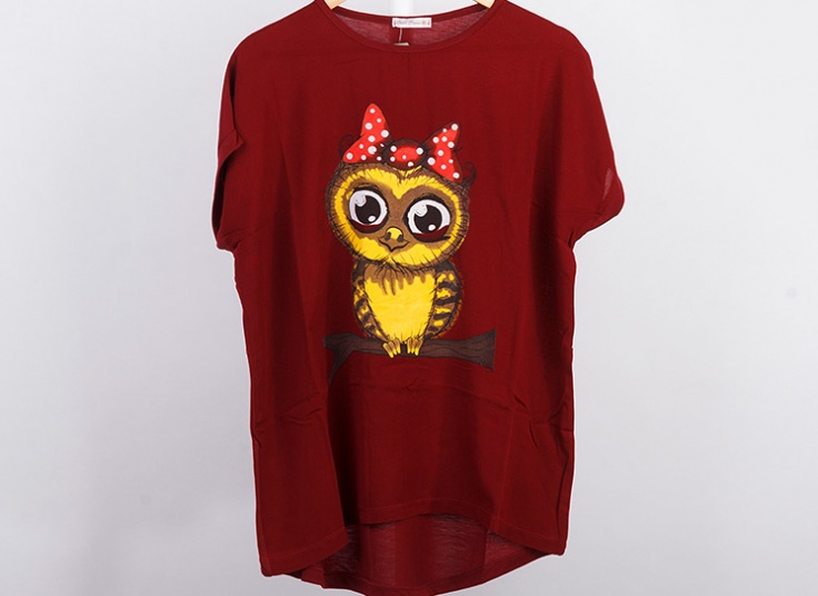 تیشرت طرحدار سایز بزرگ زنانه