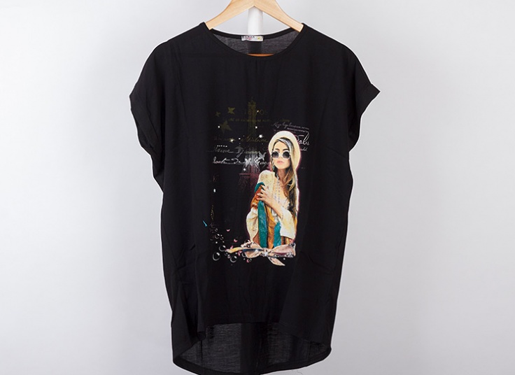 تیشرت طرحدار سایز بزرگ زنانه