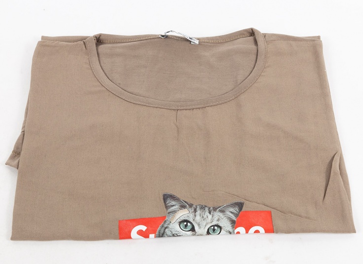 تیشرت زنانه طرح گربه