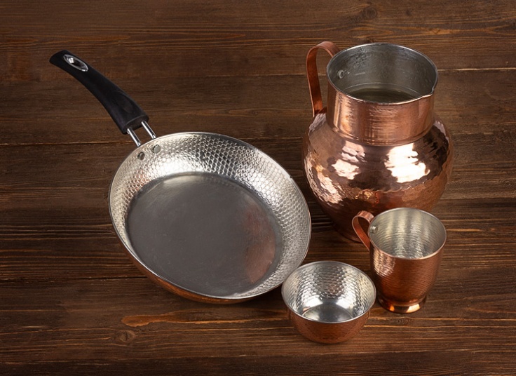 ظروف مسی چکش کاری شده