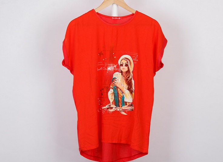 تیشرت طرحدار سایز بزرگ زنانه