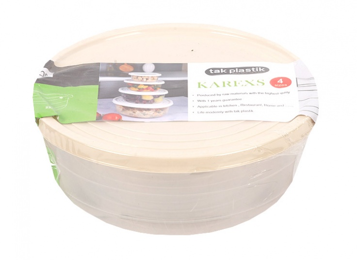 ظرف نگهدارنده گرد 4 عددی Tak Plastik
