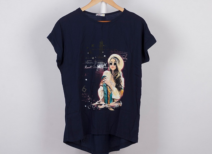 تیشرت طرحدار سایز بزرگ زنانه