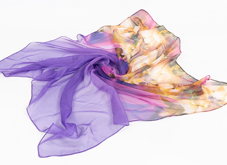 روسری حریر گلدار