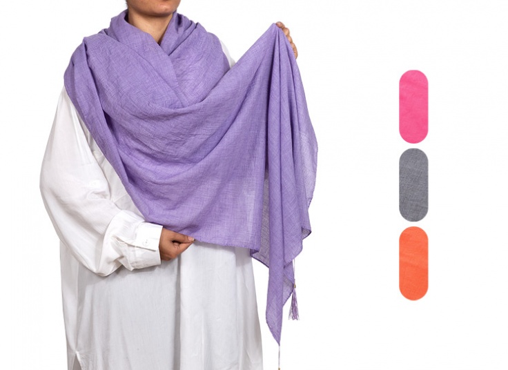 شال ساده منگوله دار