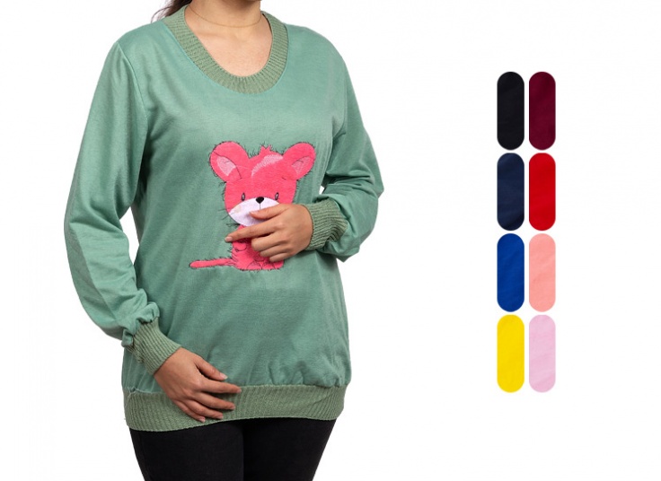 بلوز آستین بلند تکه دوزی