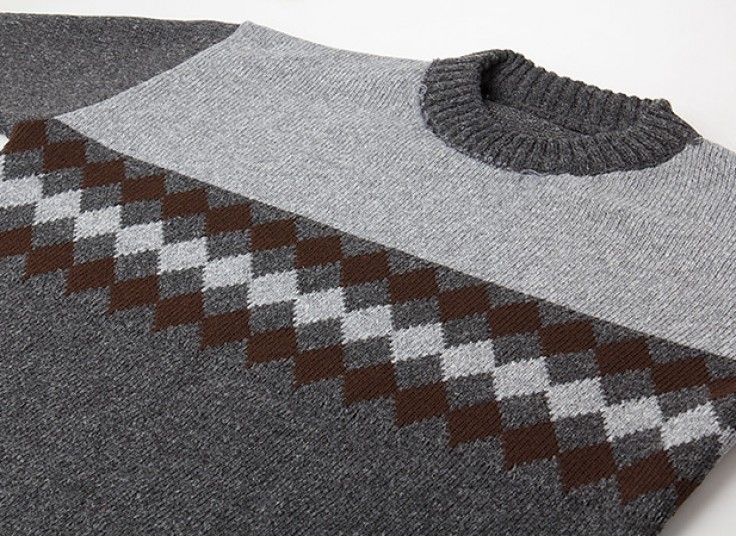 پلیور مردانه یقه گرد طرح Diamond