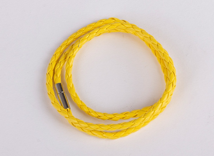 دستبند چرمی بافت حصیری