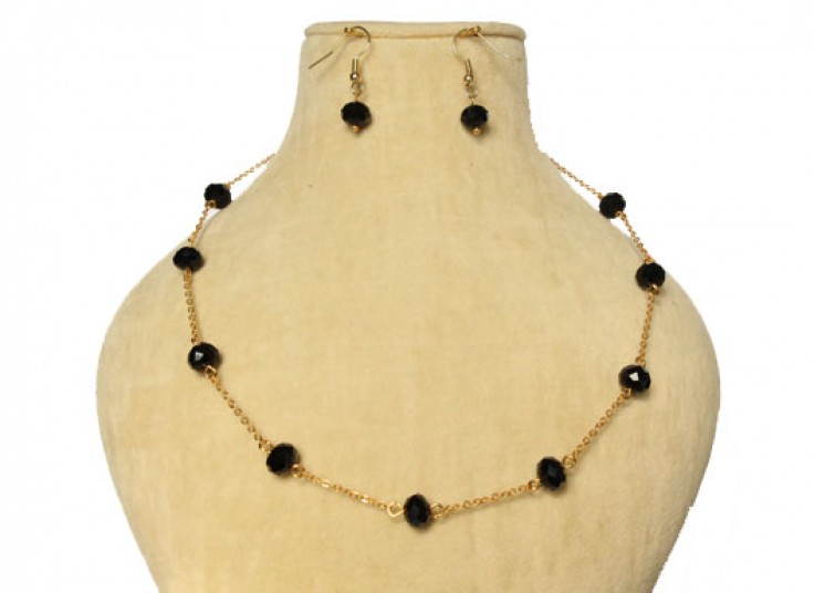 ست کریستال با زنجیر آب طلا eghlimeh