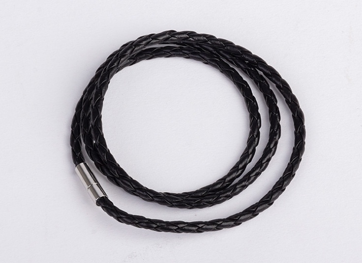 دستبند چرمی بافت حصیری