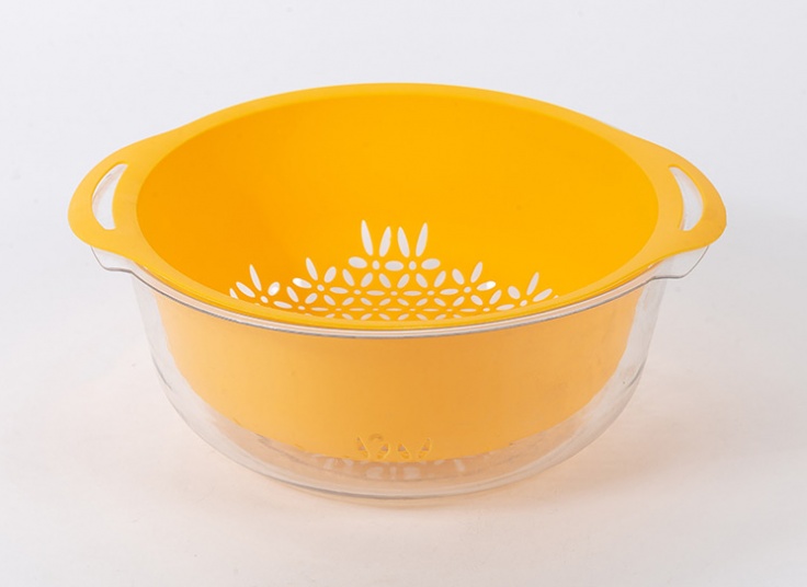 آبکش و لگن کریستالی گلدار