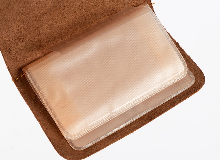 جا کارتی دکمه دار چرم طبیعی