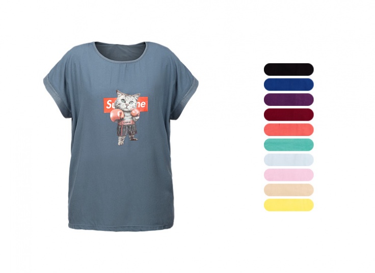 تیشرت زنانه طرح گربه