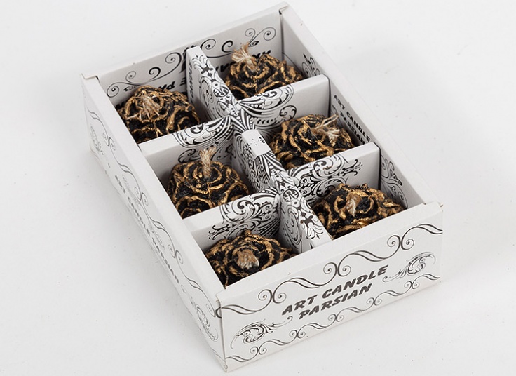 شمع گل رز 6 عددی